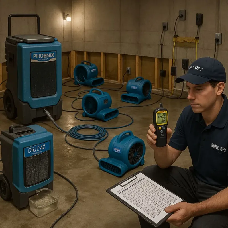 Structural Drying and Dehumidification process in Richland, PA
